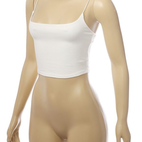 NWT TUBULAR STRAPS BASIC DOUBLE LAYERED CROP TOP - Picture 7 of 7